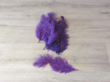 15 Straußenfedern 12 bis 20 cm violett B-Ware