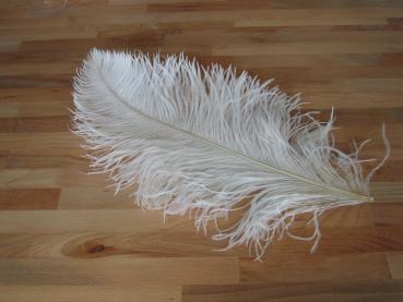Straußenfeder 40 bis 45 cm schneeweiss