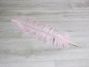 1 Straußenfeder 50 bis 60 cm hellpink