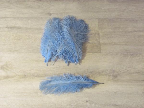 10 Straußenfedern 12 bis 20 cm himmelblau