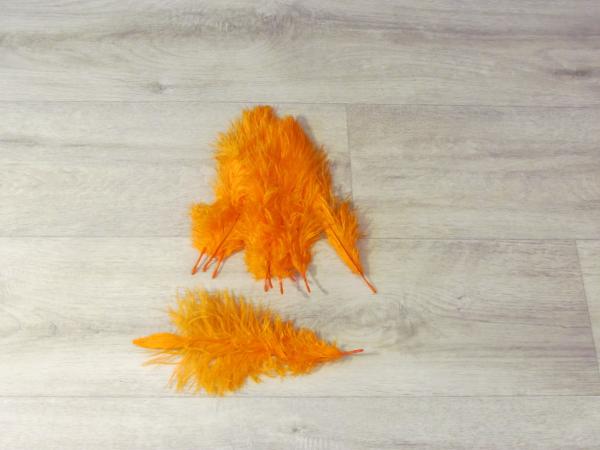 15 Straußenfedern 12 bis 20 cm orange B-Ware