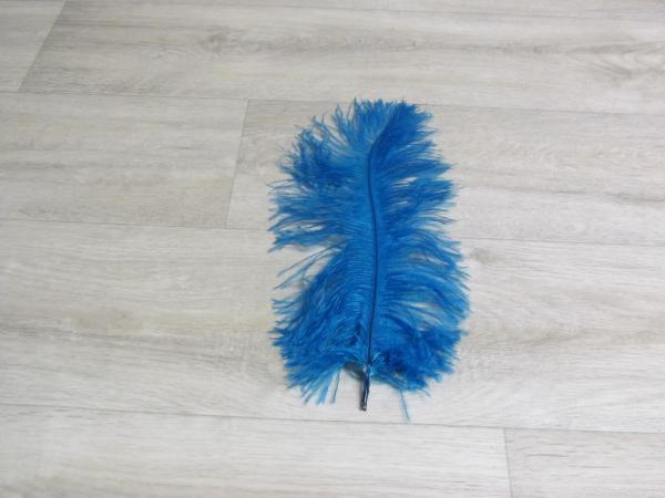 1 Straußenfeder 35 bis 40 cm dunkeltürkis