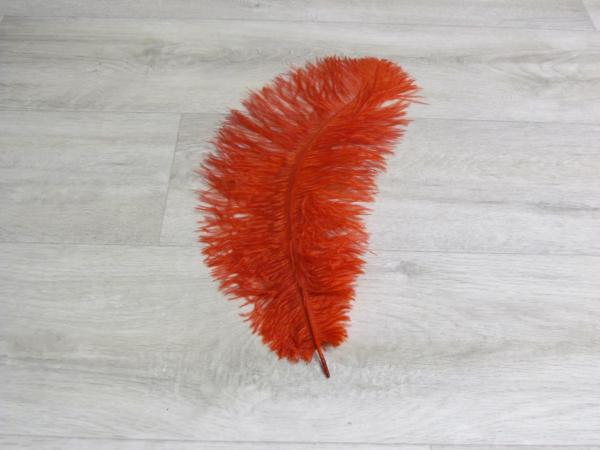 1 Straußenfeder 35 bis 40 cm korall