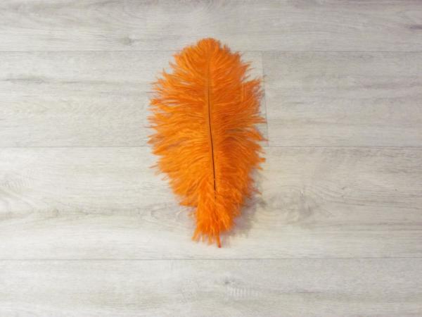 1 Straußenfeder 35 bis 40 cm orange