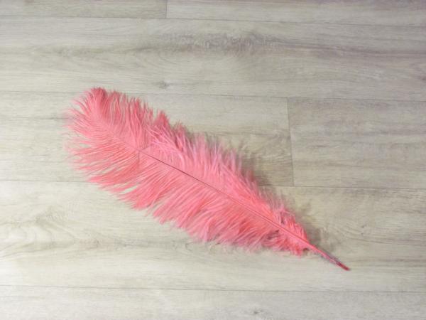 1 Straußenfeder 45 bis 50 cm rosapink