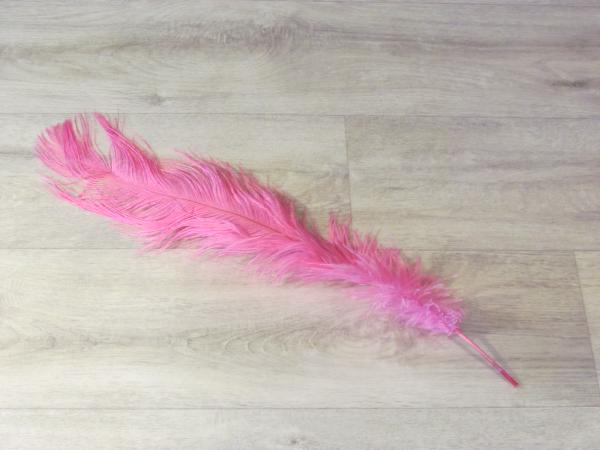 1 Straußenfeder 50 bis 60 cm pink B-Ware