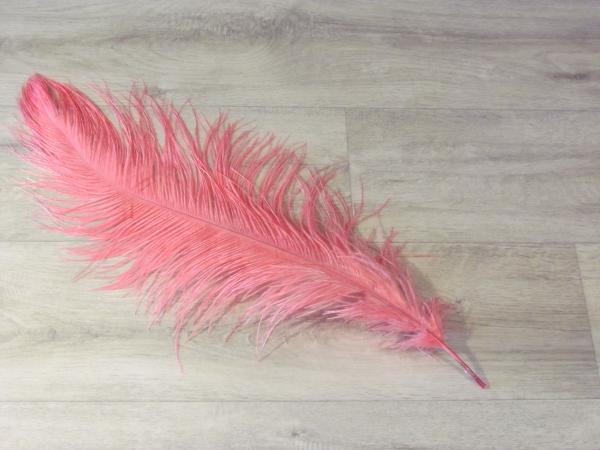 1 Straußenfeder 50 bis 60 cm rosapink B-Ware